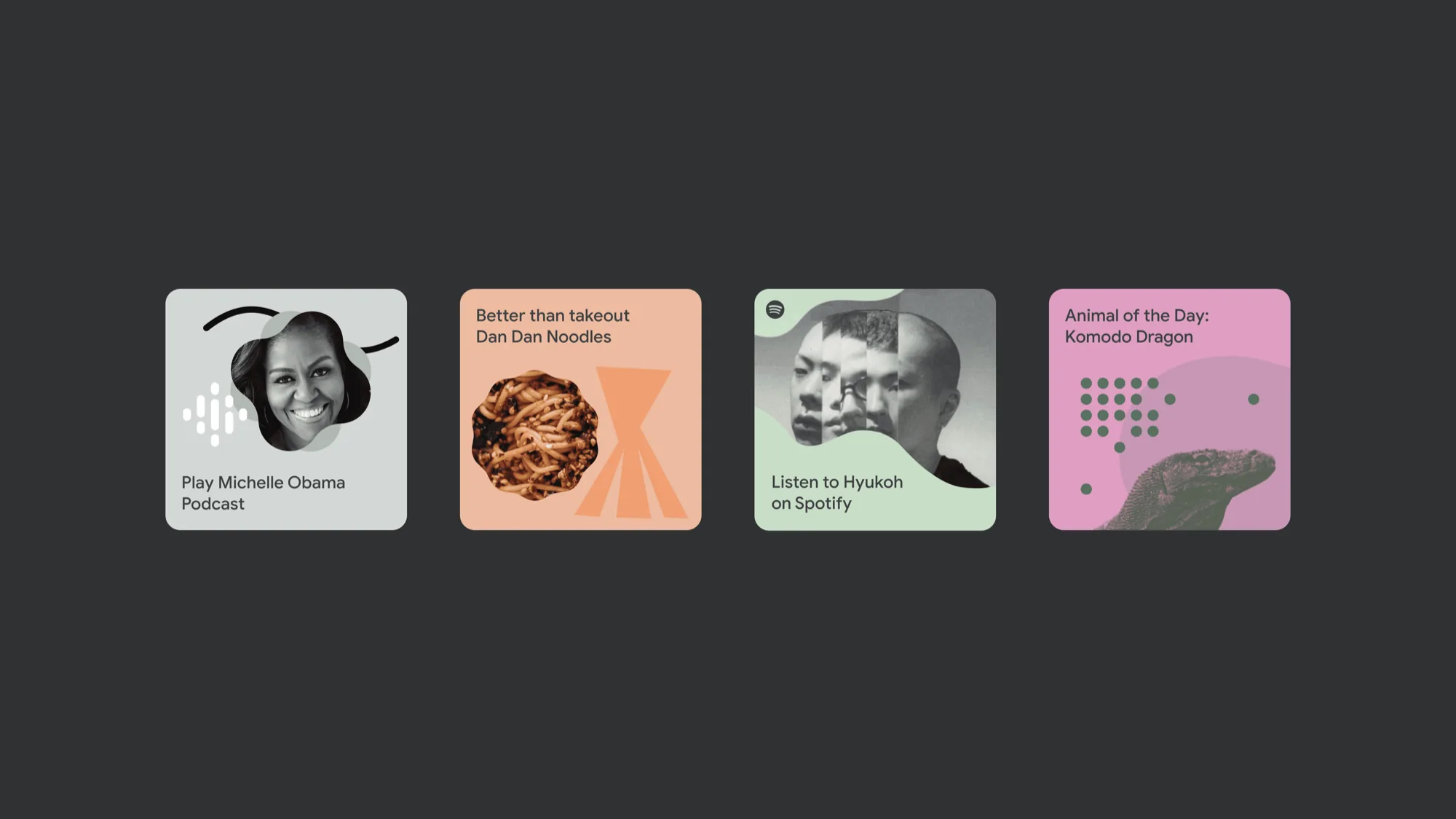 Google Assistant card designs